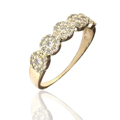 Anel de ouro 18k Com Pedras