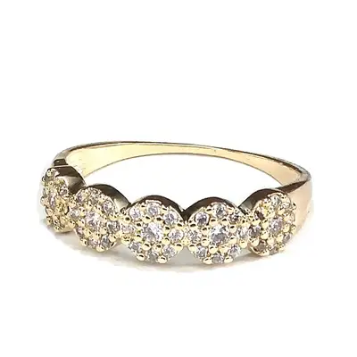 Anel de ouro 18k Com Pedras