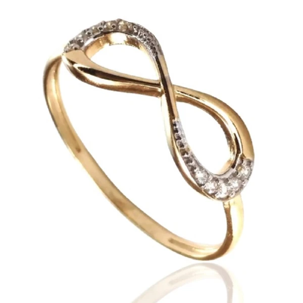 Anel de ouro 18k  Infinito com Pedras
