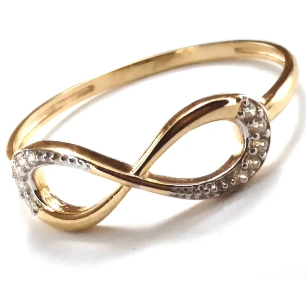 Anel de ouro 18k  Infinito com Pedras