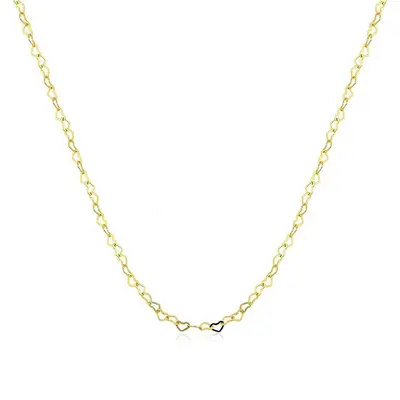 Corrente em Ouro 18k Elos Corações Love 50 Cm