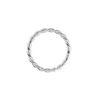 Piercing de nariz argola trançada Ouro Branco 18k
