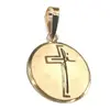 Pingente Ouro 18k Redondo Fé Laser