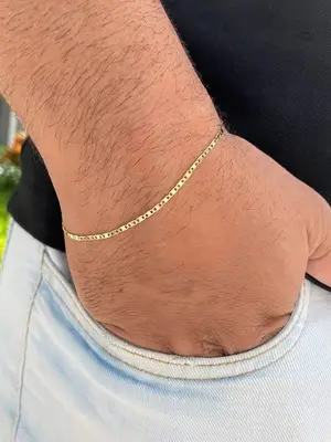 Pulseira de ouro 18k Piastrini 1Gr 20CM FINA