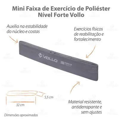 VOLLO VP1094 MINI FAIXA DE EXERCICIO FORTE DE POLIESTER