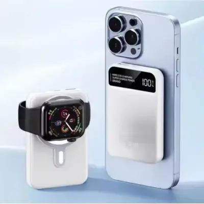 Bateria carregamento magnético portátil sem fio rápido 1000mah