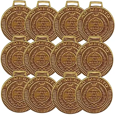 Kit com 20 Medalhas Rema Honra Ao Mérito 50mm Com Fita Cor Bronze 4450