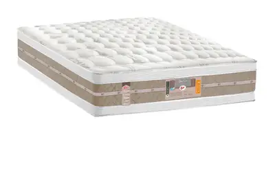 Colchão Casal Silver Star Air Pocket Double Face 138x188x34 - Castor Palha/bege