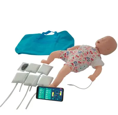 Manequim Bebê Simulador para Treino de RCP e Manobra de Heimlich com Aplicativo