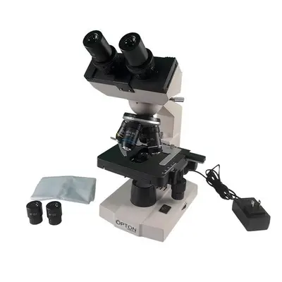Microscópio Biológico Binocular com Ampliação de 40x até 1600x (opcional até 2000X), Iluminação LED