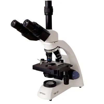 Microscópio Biológico Trinocular 40x  1000x (opc a 2000X), Ilum LED e Bat. Recar.