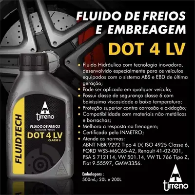 FLUIDO DE FREIO DOT 4 LV TIRRENO