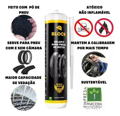 Selante para Pneus de Motos Block 300ml