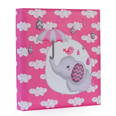 ÁLBUM DE FOTOS COM ESTOJO PARA BEBÊ 15X21/20X25 - Elefante rosa