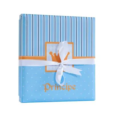 ÁLBUM DE FOTOS COM ESTOJO PARA BEBÊ 15X21/20X25 - PRÍNCIPE MENINO AZUL