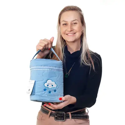 FRASQUEIRA PARA MAMADEIRA BEBÊ MATERNIDADE AZUL CÉU NUVEM - MENINO