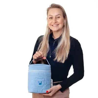 FRASQUEIRA PARA MAMADEIRA BEBÊ MATERNIDADE AZUL CÉU URSO - MENINO