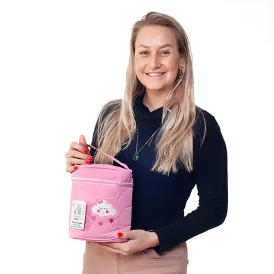 FRASQUEIRA PARA MAMADEIRA BEBÊ MATERNIDADE ROSA NUVEM - MENINA