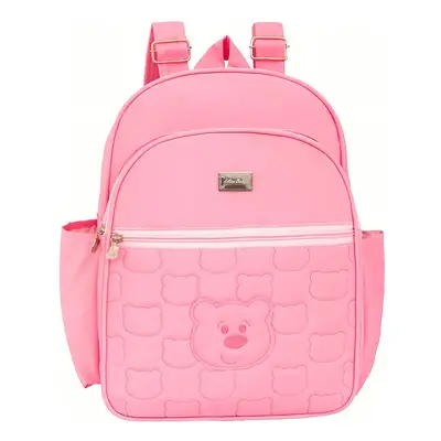 MOCHILA BEBÊ MATERNIDADE ROSA URSO - PEQUENA MENINA