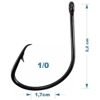 Anzol Marine Sports Mutsu Circle Hook Black Nickel 1/0 30 Unidades