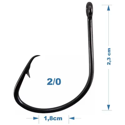 Anzol Marine Sports Mutsu Circle Hook Black Nickel 2/0 30 Unidades