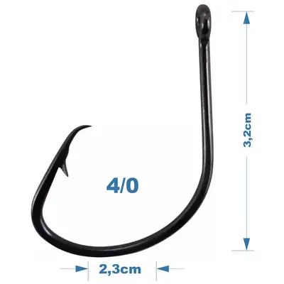 Anzol Marine Sports Mutsu Circle Hook Black Nickel 4/0 20 Unidades