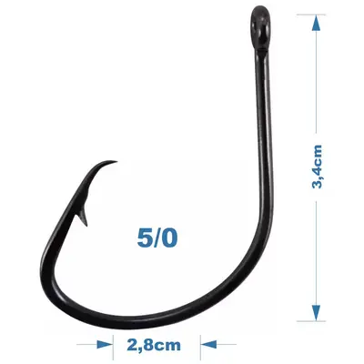 Anzol Marine Sports Mutsu Circle Hook Black Nickel 5/0 20 Unidades