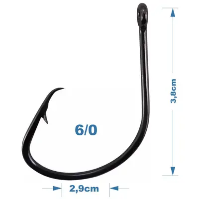 Anzol Marine Sports Mutsu Circle Hook Black Nickel 6/0 20 Unidades