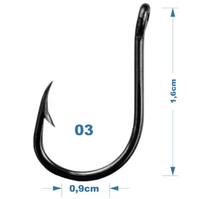 Anzol Marine Sports Super Chinu 03 Black Nickel 50 Pçs