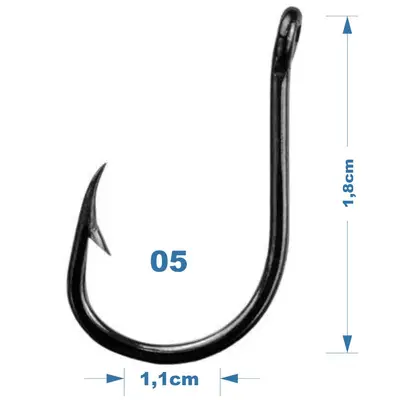 Anzol Marine Sports Super Chinu 05 Black Nickel 50 Pçs