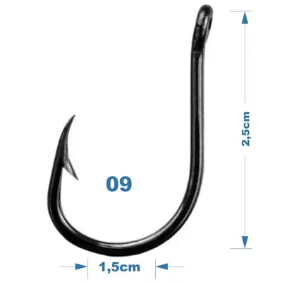 Anzol Marine Sports Super Chinu 09 Black Nickel 30 Pçs