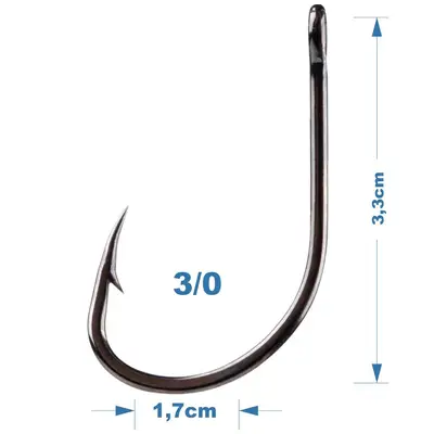Anzol Pinnacle Pacu KH-9500 Black Nickel N. 3/0 10 Unidades