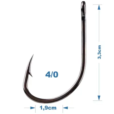 Anzol Pinnacle Pacu KH-9500 Black Nickel N. 4/0 10 Unidades
