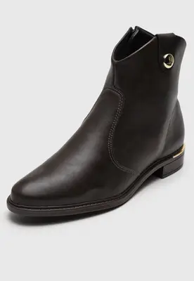 Bota Vizzano Preto Cano Curto Salto Baixo