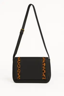 Bolsa Carteiro de Couro Animal Print