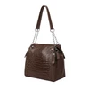 Bolsa Feminina Ravena em Couro Legítimo com Detalhes em Croco