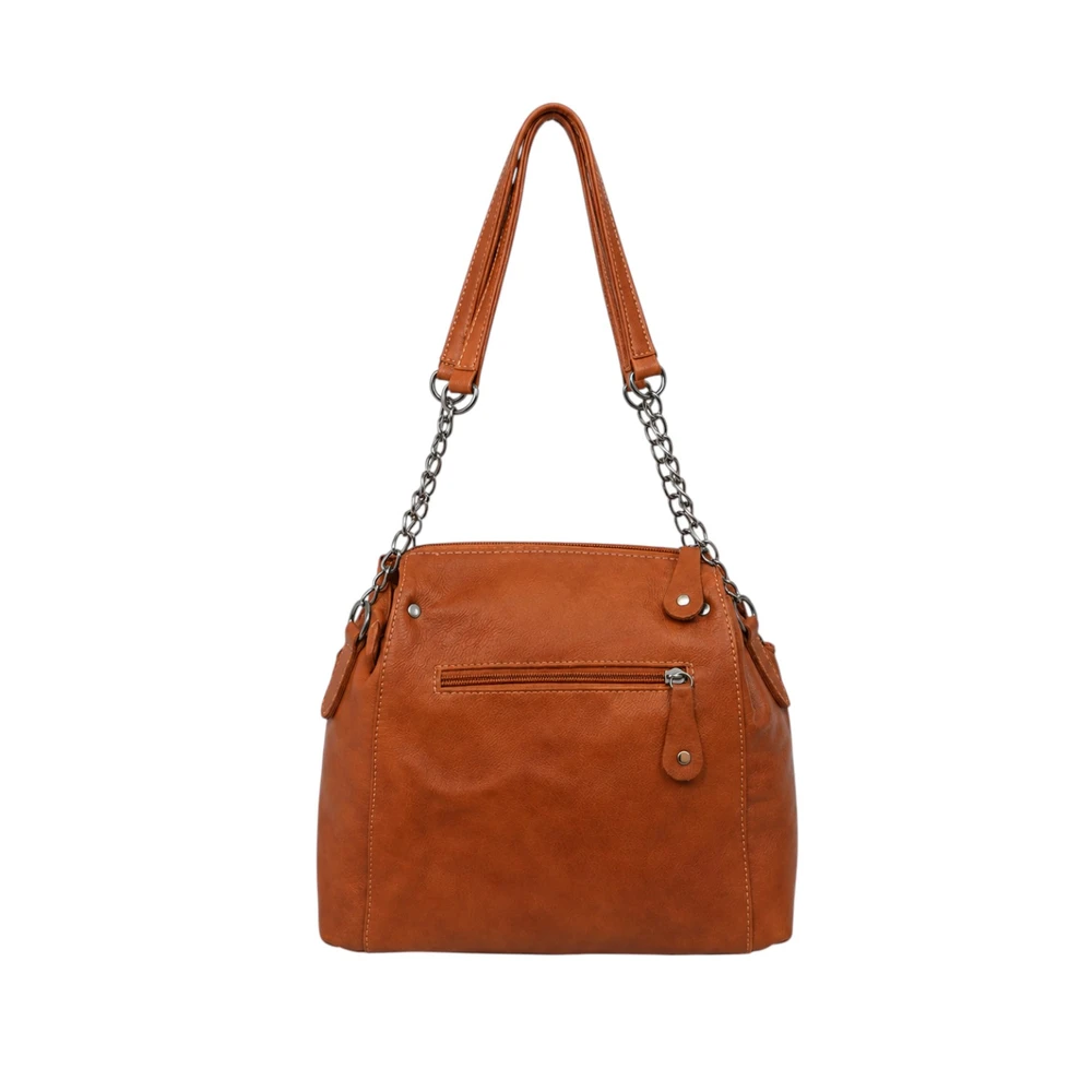 Bolsa Feminina Ravena em Couro Legítimo com Detalhes em Croco