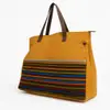 Bolsa Feminina de Lona e Tecido Jacquard