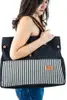 Bolsa Feminina de Lona e Tecido Jacquard