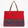 Bolsa Feminina de Lona e Tecido Jacquard