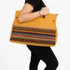 Bolsa Feminina de Lona e Tecido Jacquard