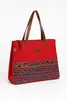 Bolsa Feminina de Lona e Tecido Jacquard
