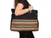 Bolsa Feminina de Lona e Tecido Jacquard
