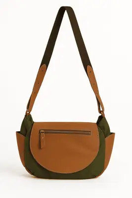 Bolsa Tiracolo Siena Nylon e Couro