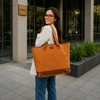 Bolsa Tote Ferrara em Lona com Detalhes em Couro Zup