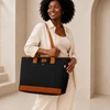 Bolsa Tote Ferrara em Lona com Detalhes em Couro Zup