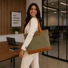 Bolsa Tote Ferrara em Lona com Detalhes em Couro Zup
