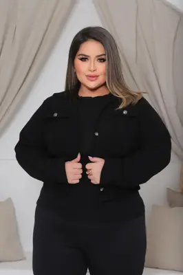 Jaqueta Casual Feminina Cotelê Com Botões