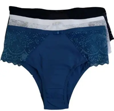 Kit 3 Calcinhas Plus Size Com Laterais Em Renda Lut