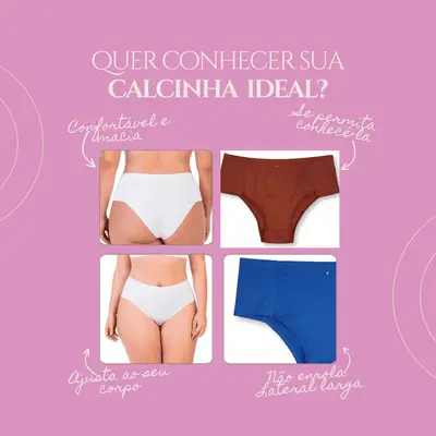 Kit c/ 3 Calcinhas Cintura Alta Detalhe em Strass Microfibra Premium